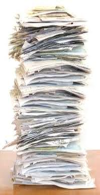 tall stack of papers